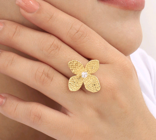 ANILLO FLOR DIAMANTE F (AN009)