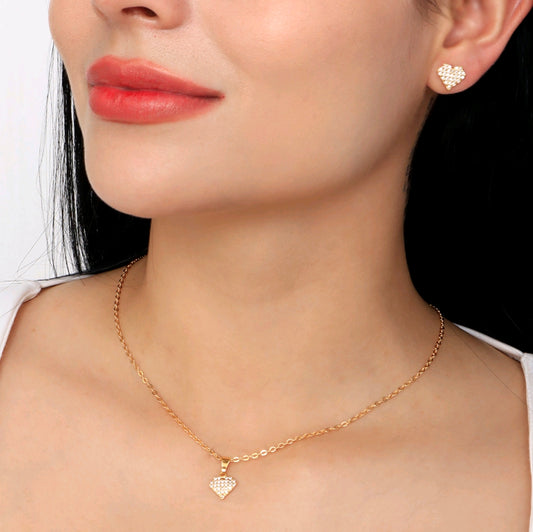 CONJUNTO CORAZON DIAMANTES (CJ018)