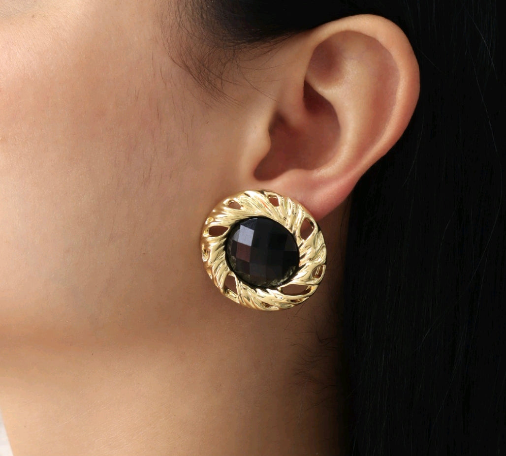 ARETES DIAMANTE NEGRO (AR033)