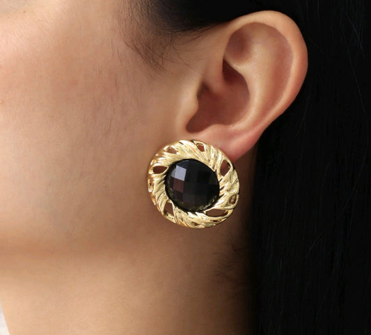 ARETES DIAMANTE NEGRO (AR033)