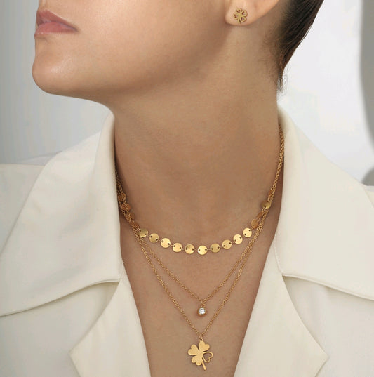 CONJUNTO TRÉBOL DORADO (CJ023)